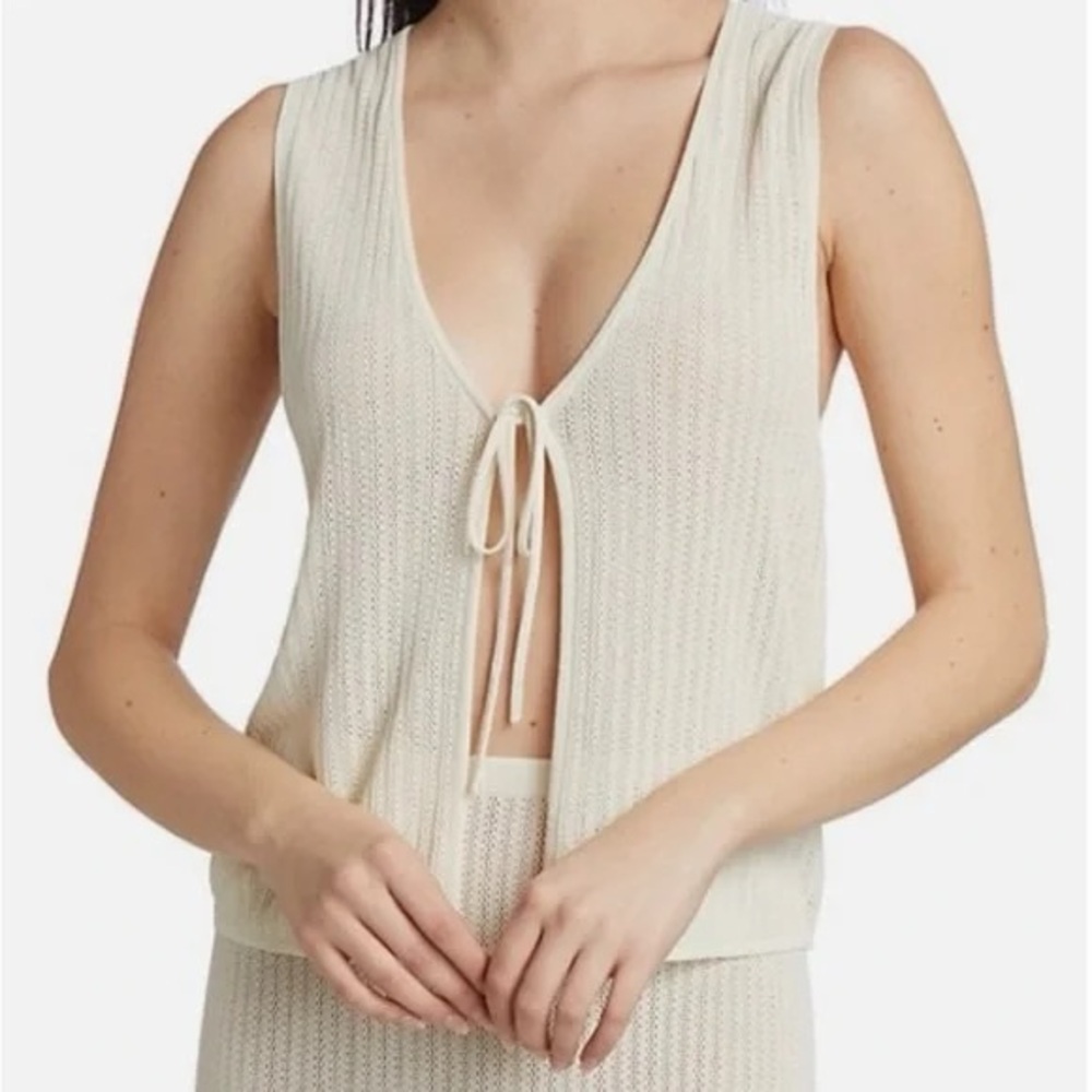 leset pointelle tie vest
